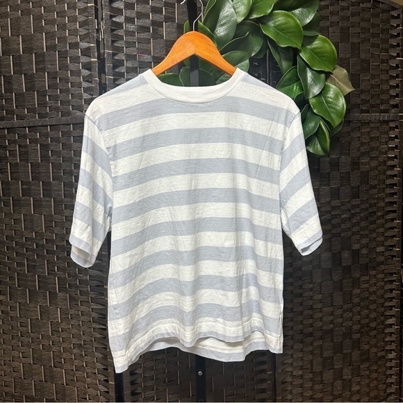 Marc O’ Polo striped cotton t-shirt size large women’s boxy blue and white - Picture 1 of 8